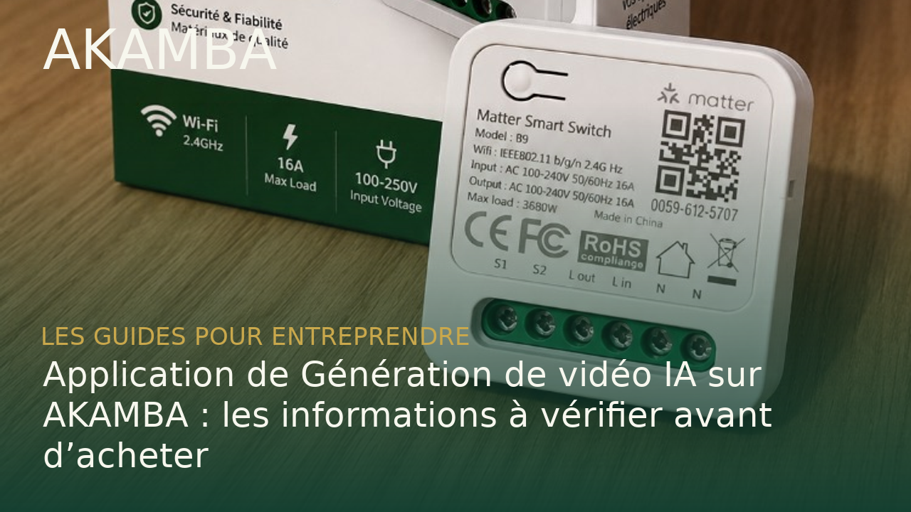 Application de Génération de vidéo IA sur AKAMBA : les informations à vérifier avant d’acheter